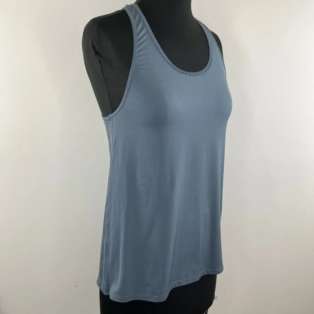 GAP Fit Blue Sleeveless Scoop Neck Tech Mesh Racer Back Tank Top Size S Small